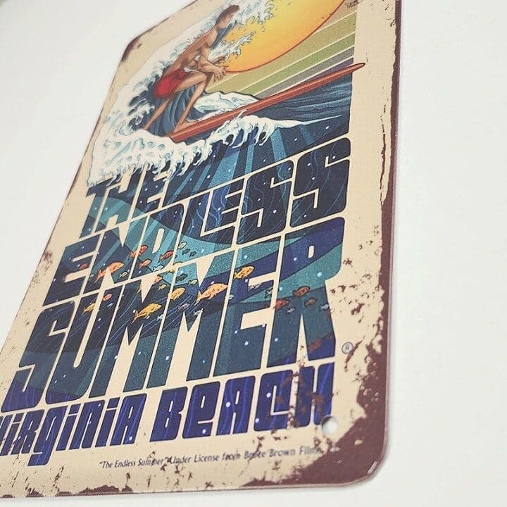 デザイン看板A4】サーフィンe海★ポスター絵アートパネル雑貨ブリキ看板 壁飾り