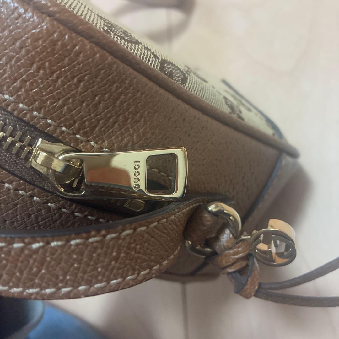 GUCCI キャンバスレザーショルダーバック