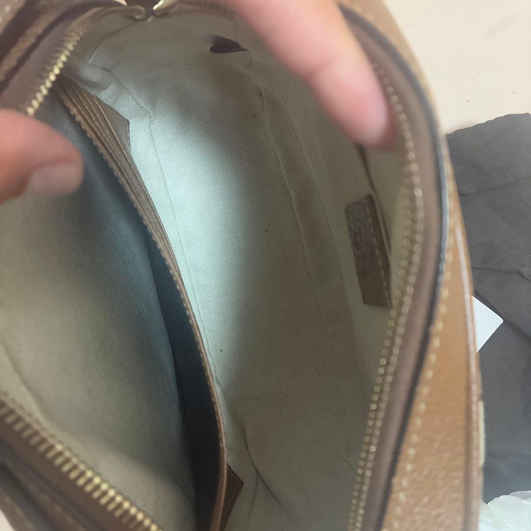 GUCCI キャンバスレザーショルダーバック