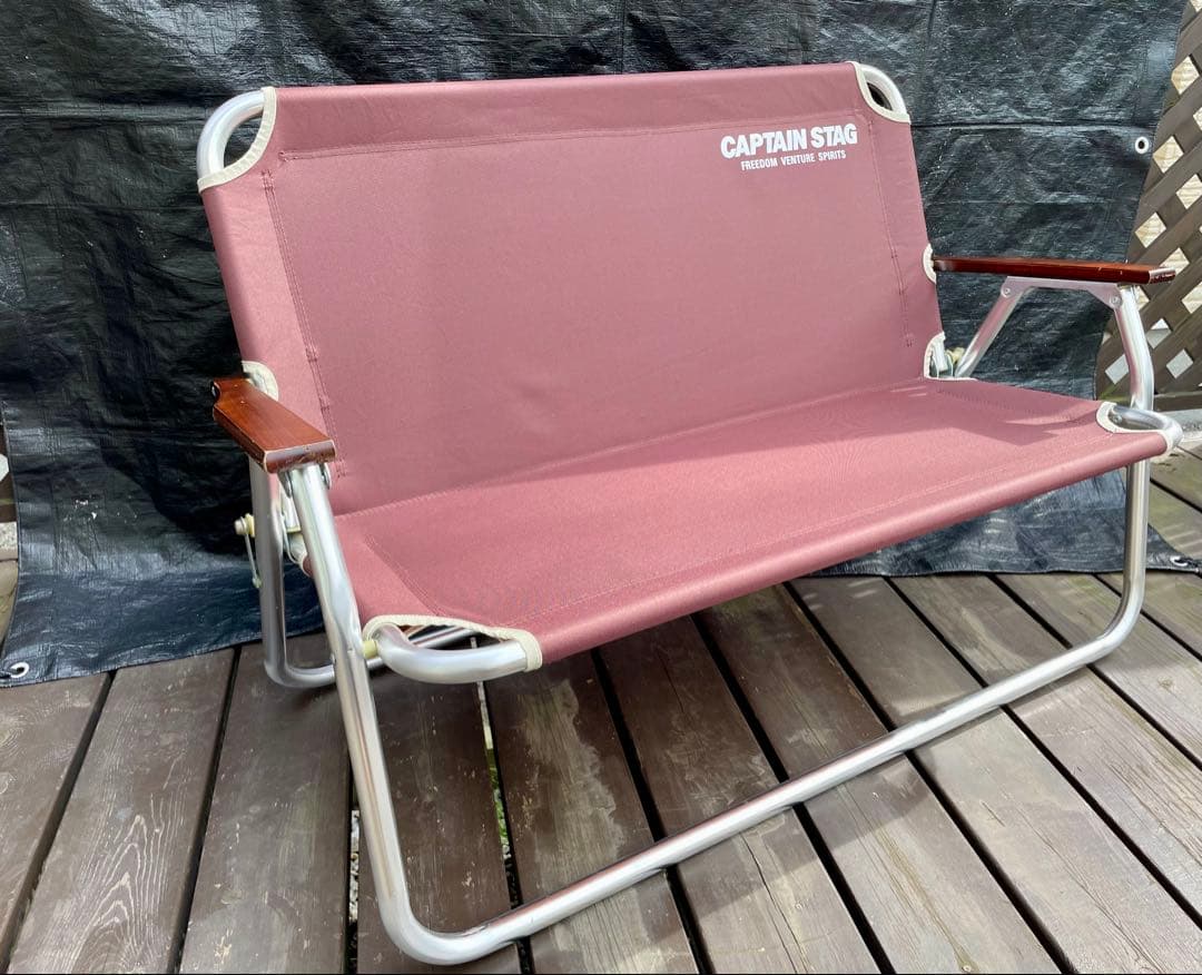 CAPTAIN STAGアルミ 背付き ローベンチとリラックスクッションカバー