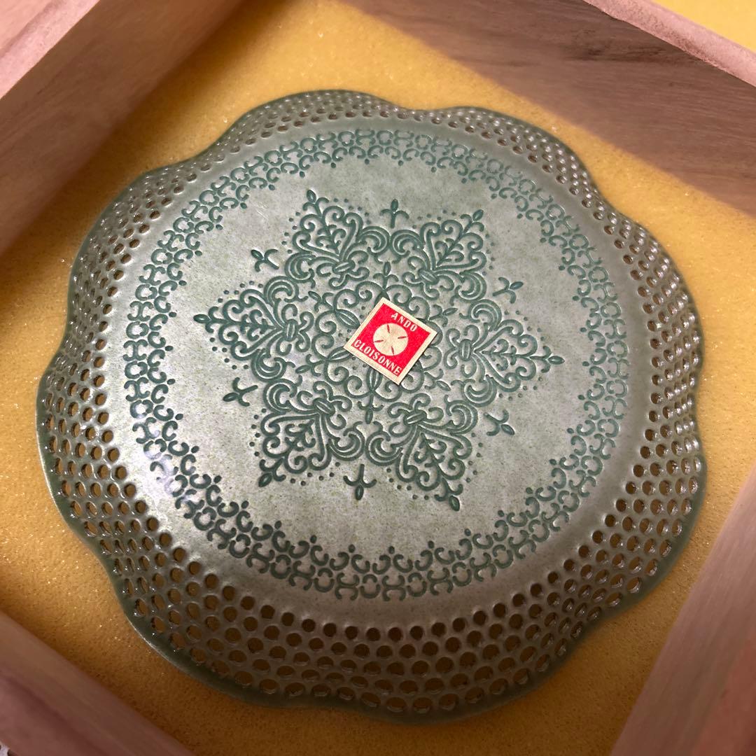 CLOISONNE 銀彩七宝盛皿　3枚