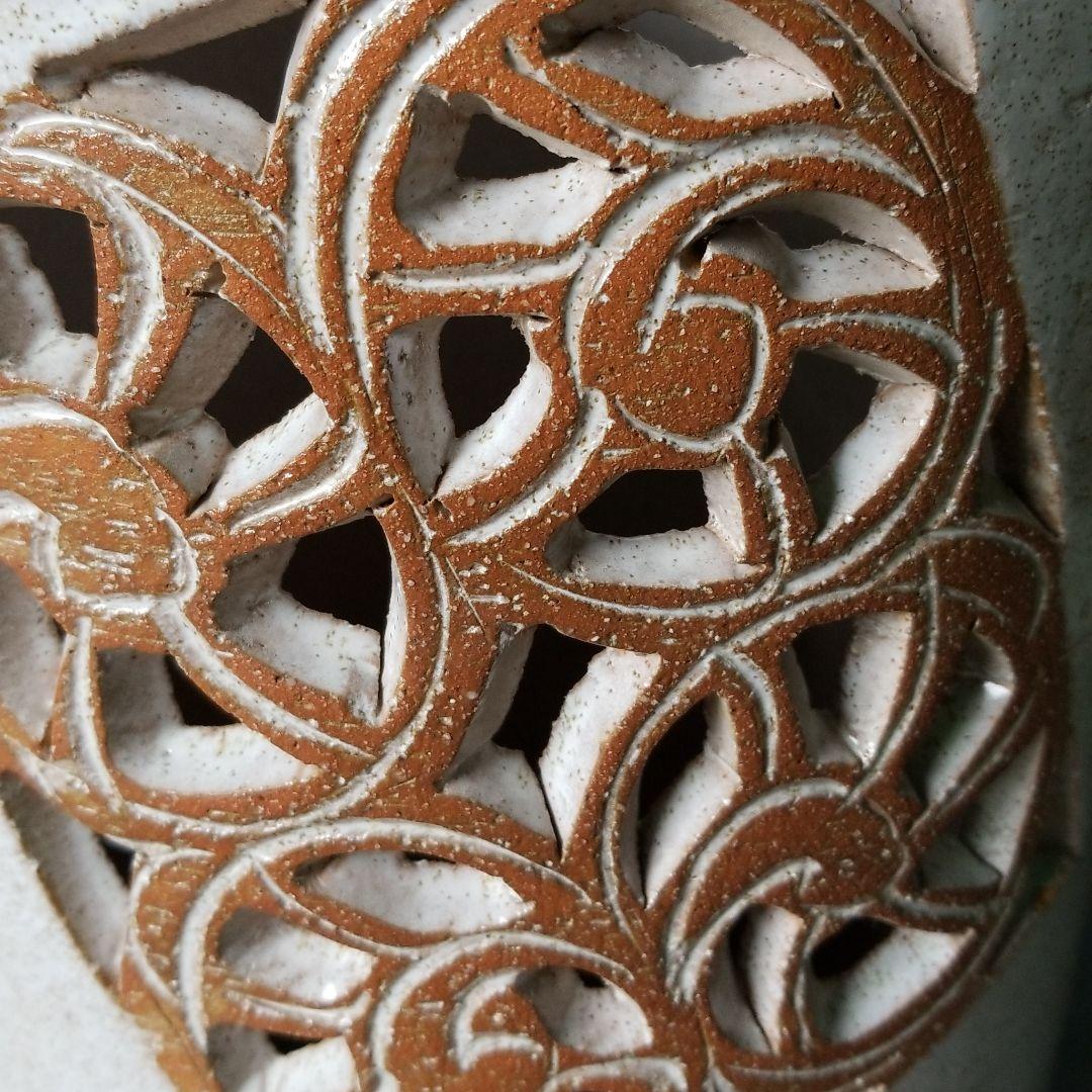 信楽焼　傘立て 菱柄（濃） 高さ４８cm