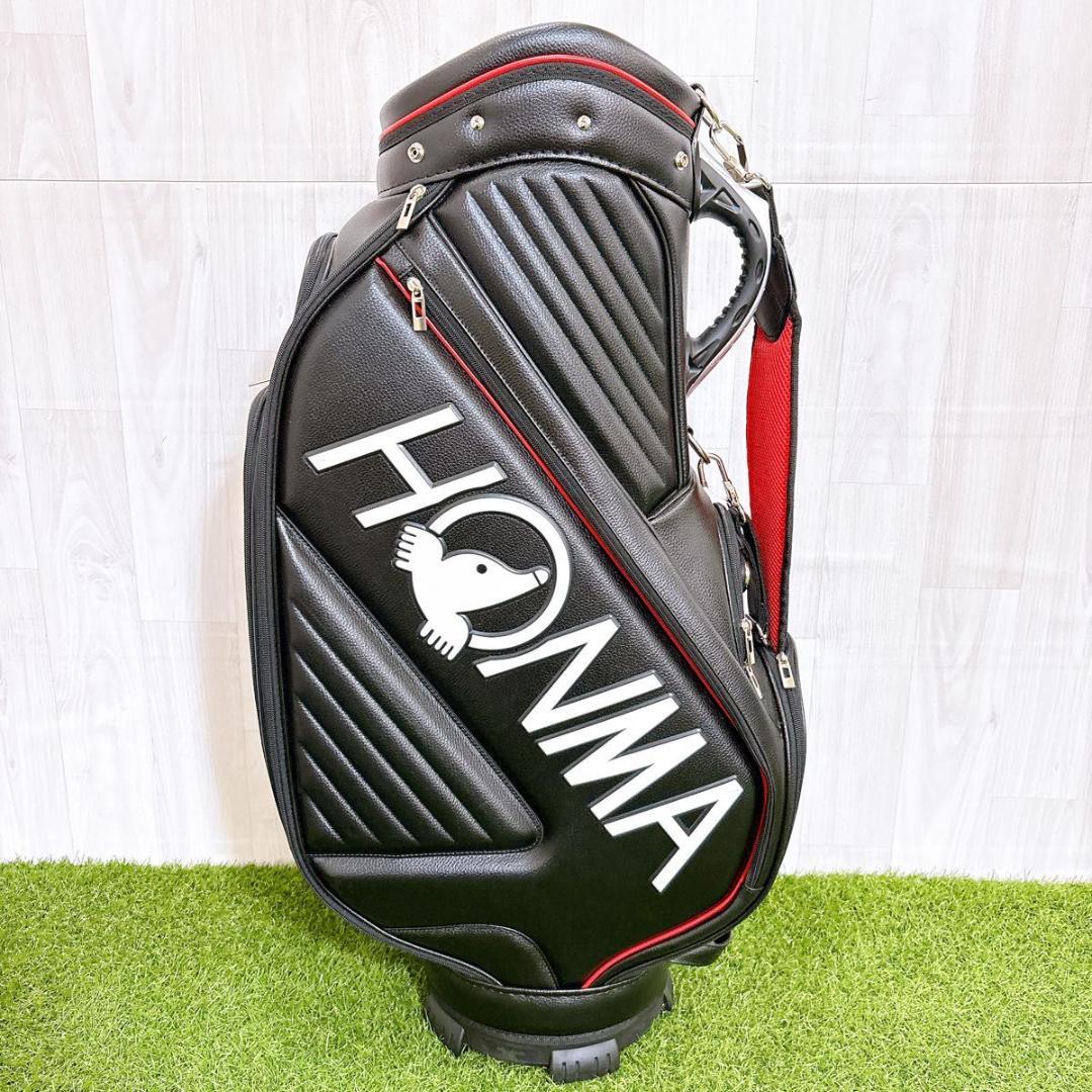 美品 HONMA ホンマ キャディバッグ 合皮 PUレザー 本間 ゴルフバッグ