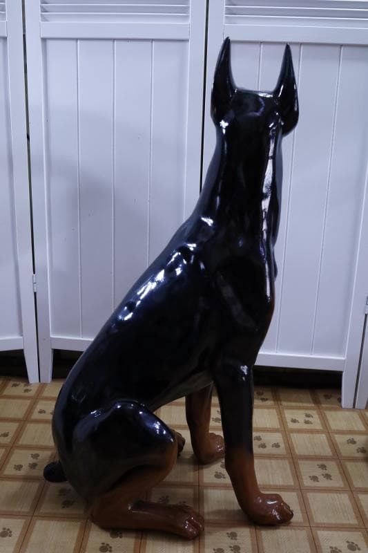 \"飼い主さん\"募集中【犬】ドーベルマン置物】大型犬