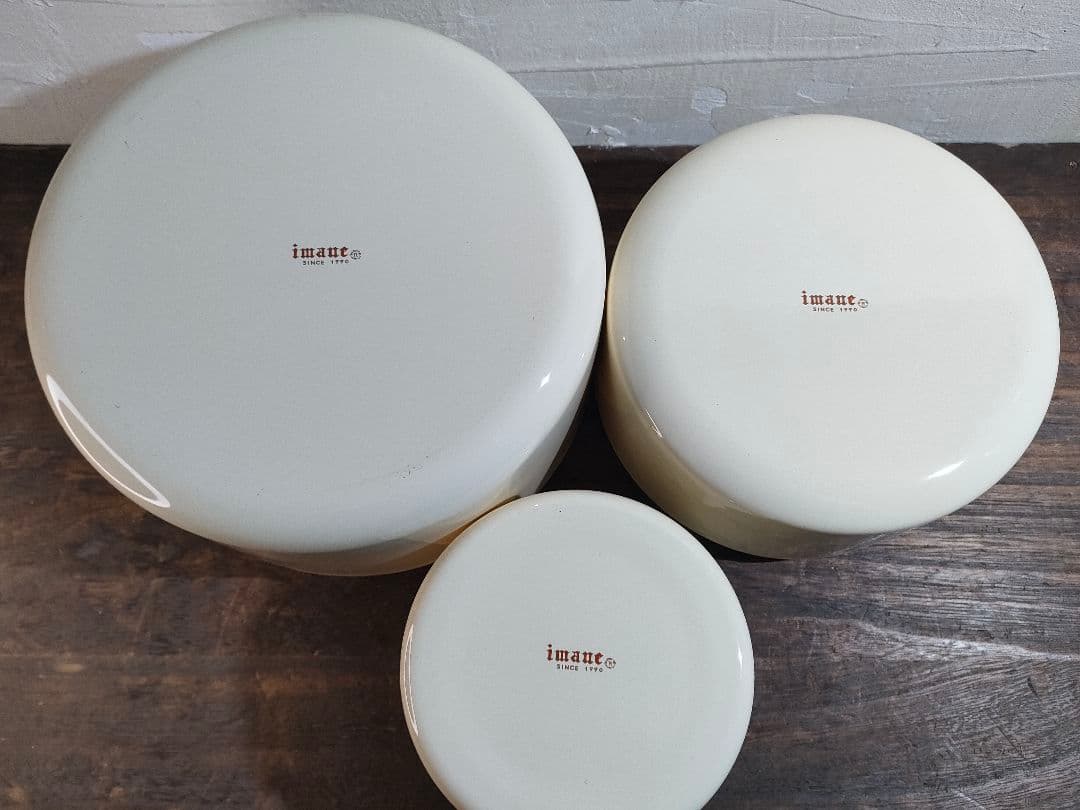 イマン イザベラ 丸缶 SML 3個 キャニスター ホーロー保存容器 未使用