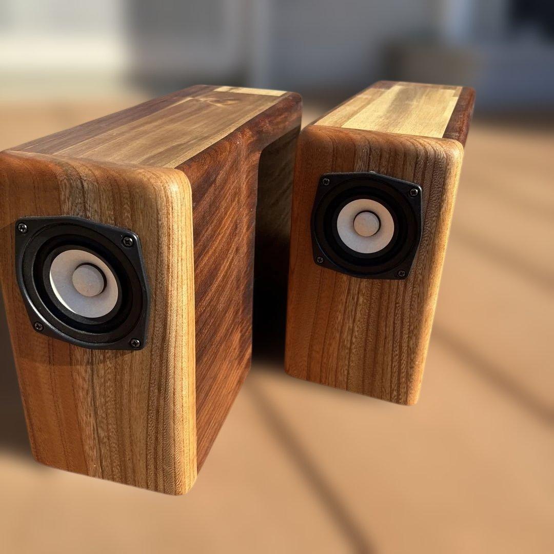 木製コンパクトスピーカー2個セット