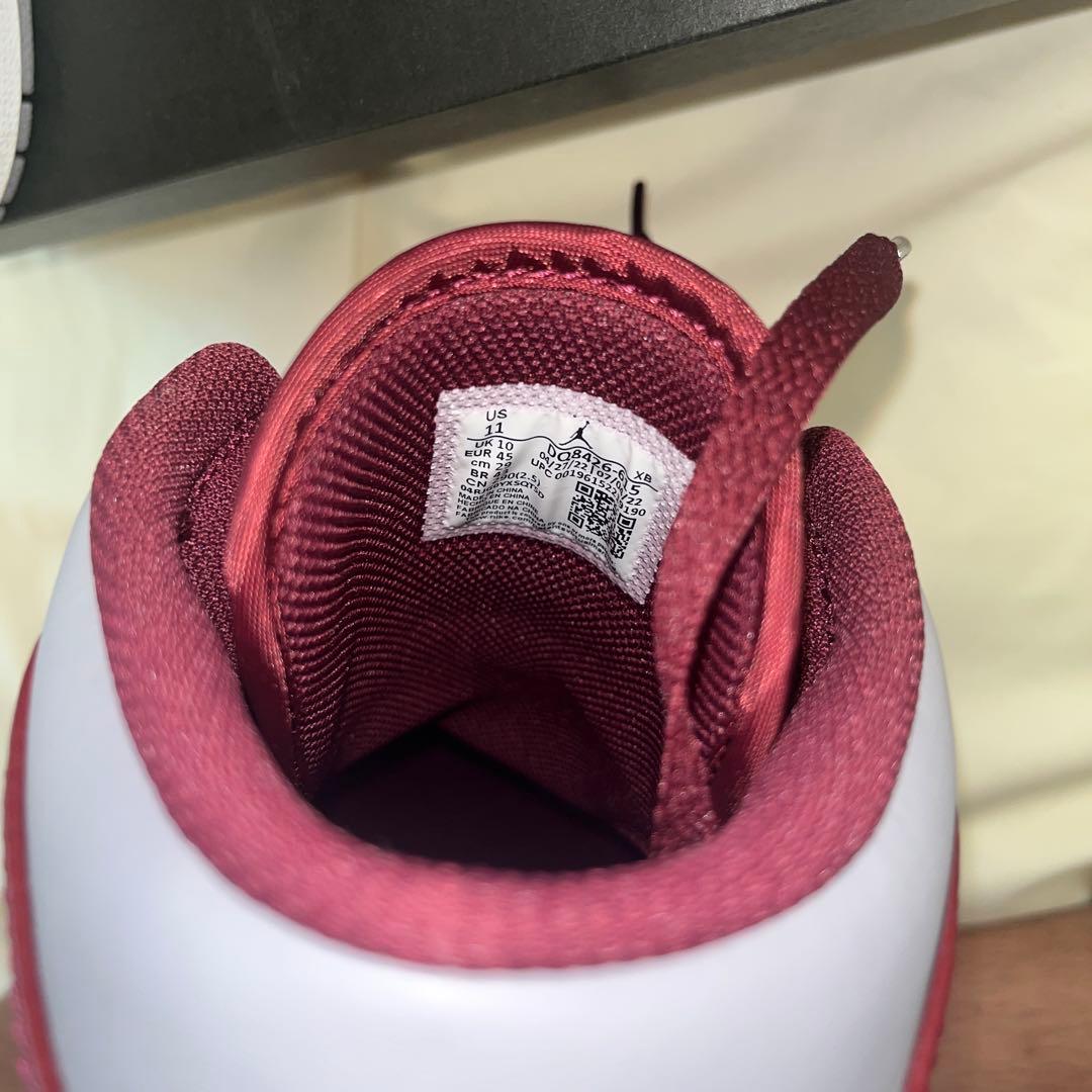 エアジョーダン ハイカット シューズ バーガンディ/グレー