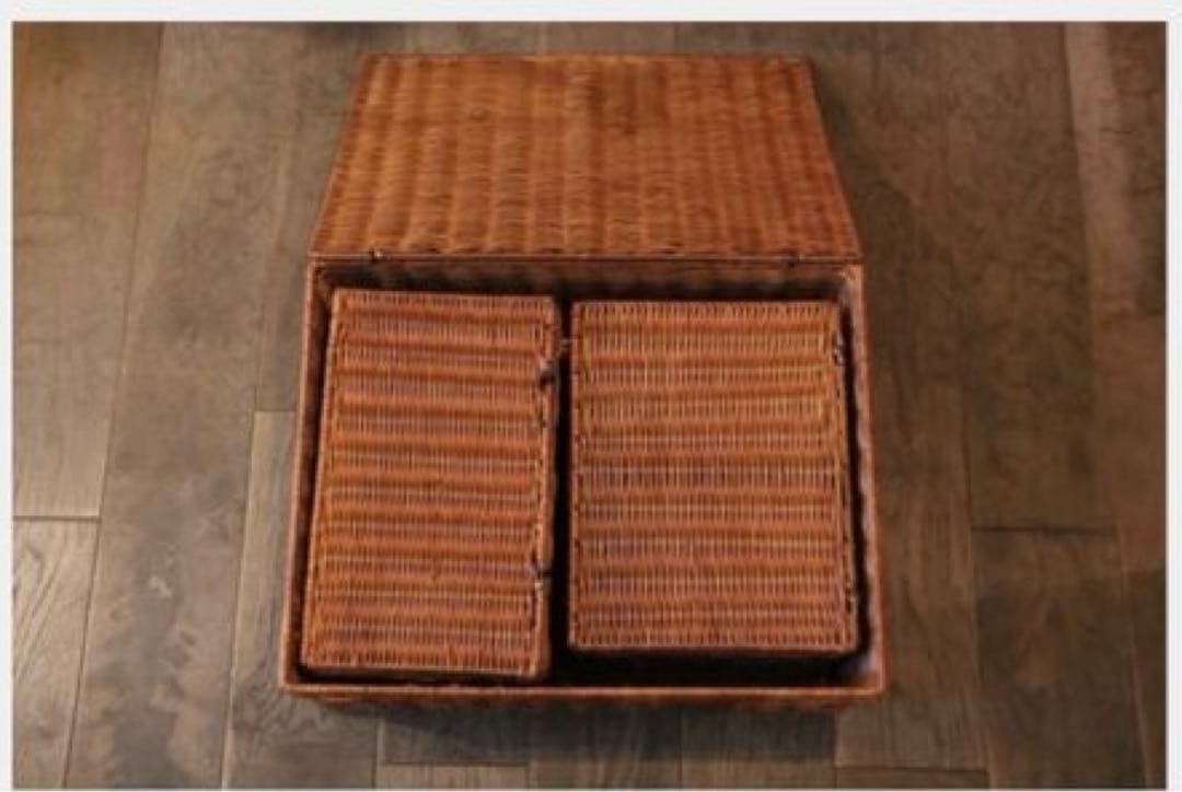 Madu / マディフリーボックス 蓋付き柳素材の収納スクエアバスケット