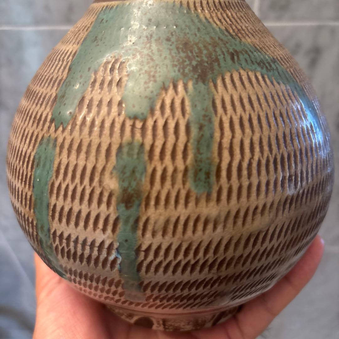 ヴィンテージ作家さんサイン民藝 手仕事が芸術的な他とは一線を画す小石原焼の花瓶