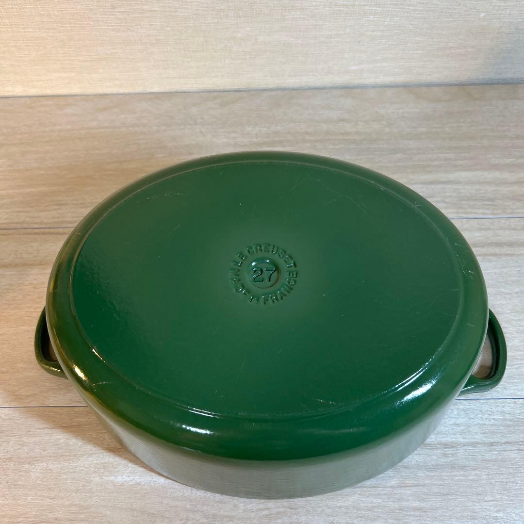 ルクルーゼ　ココットオーバル　27cm モスグリーン　グリーン　両手鍋　鍋