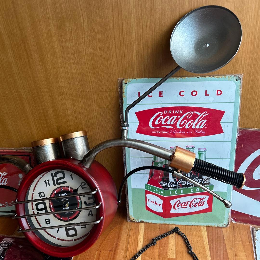 ブリキ　アンティーク　コカコーラ　バイク　ハーレー　インテリア　アメリカ