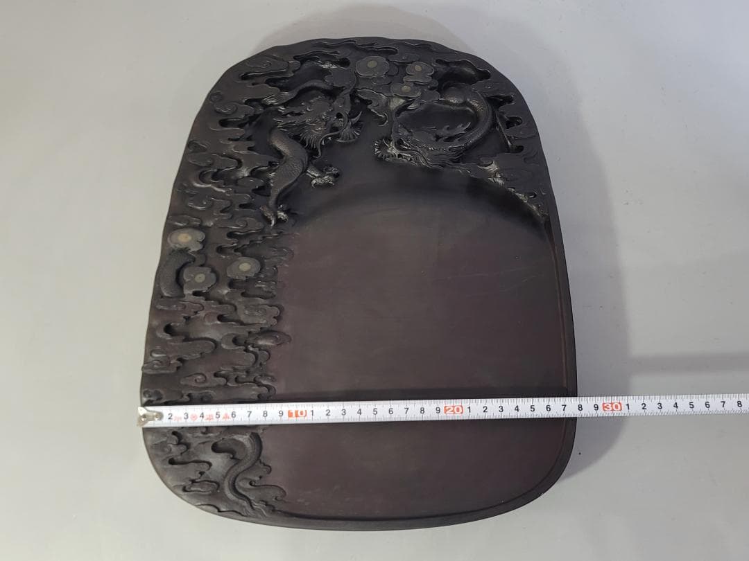 DT523 中国 書道具 端渓 雲龍 硯 文房四宝