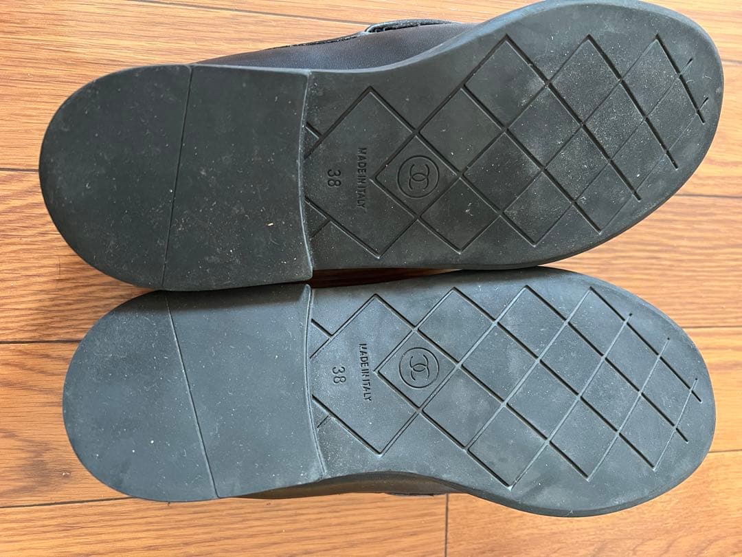 CHANEL ブラック ローファー キルティング