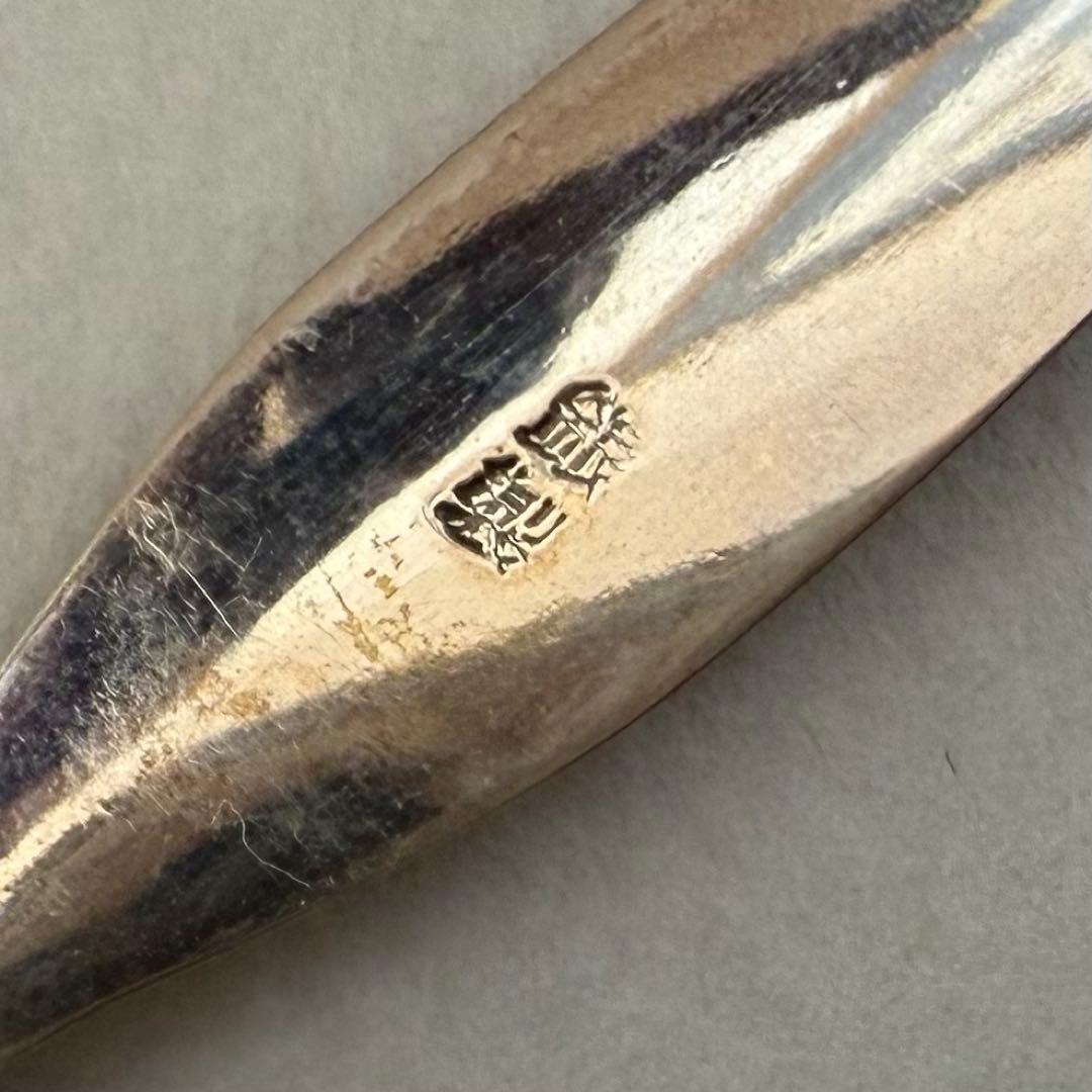 銀製スプーンセット　6本　シンプルアールデコ風　約110g