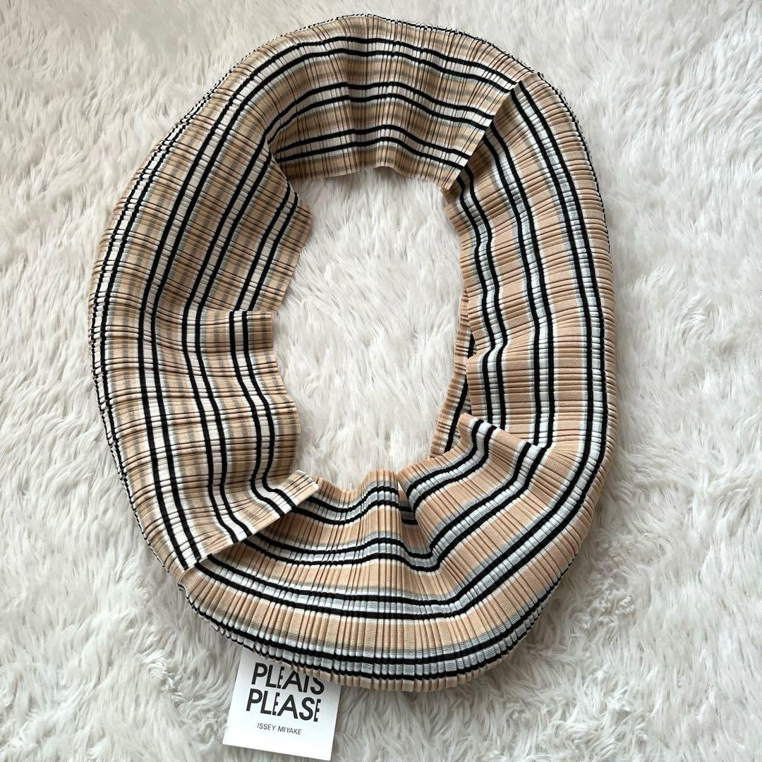 タグ付き【プリーツプリーズ】ネックウォーマー　ヘアバンド　チェック