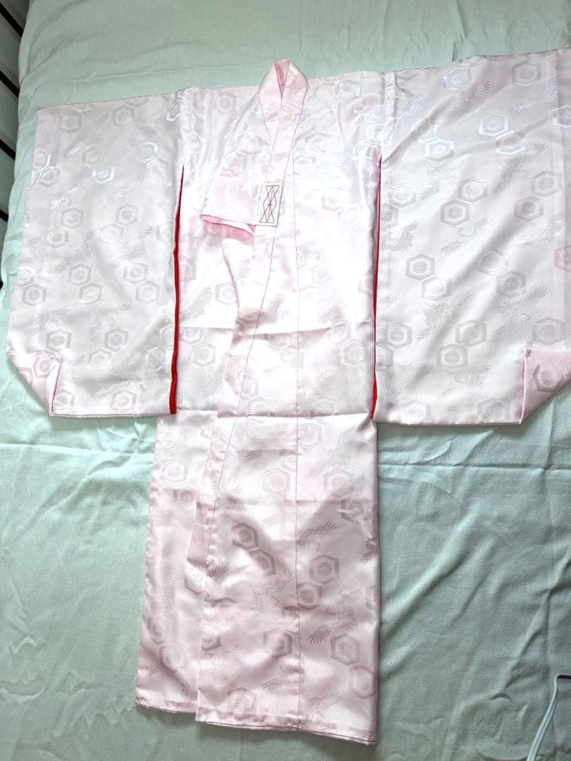 七五三 絹 赤とピンク 着物セット 5歳 3歳