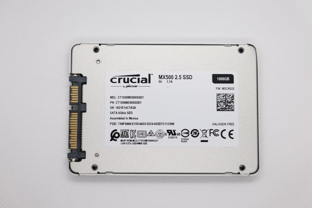Crucial CT1000MX500 SSD SATA3 1TB 高性能99%