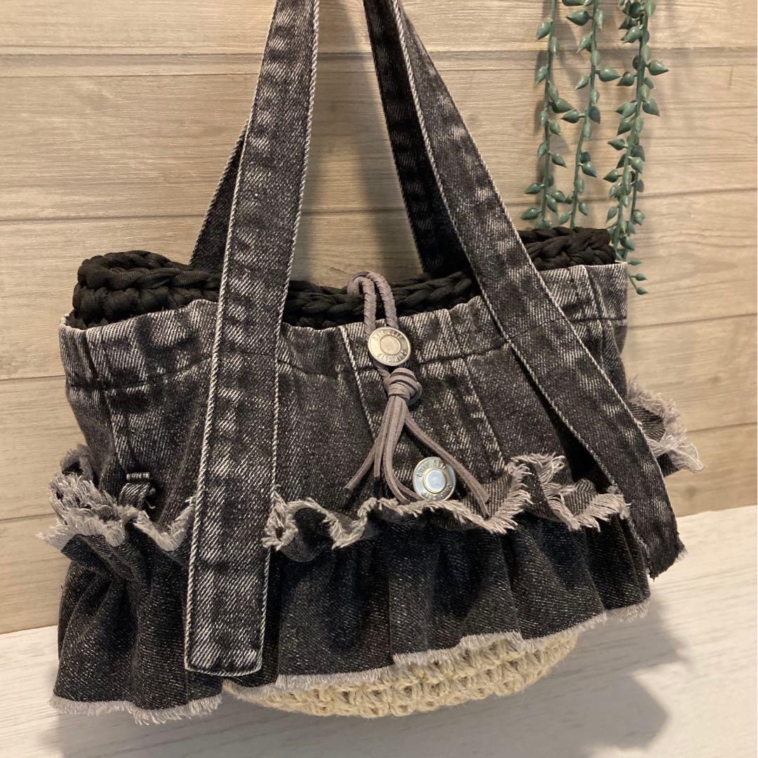 ちょここ様Ｎｏ538 ハンドメイドバッグ デニムリメイクバッグ リメイクデニム