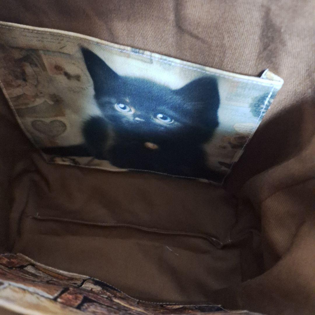 激レアねこパネル生地　ハンドメイド　ミニバック　ポーチ