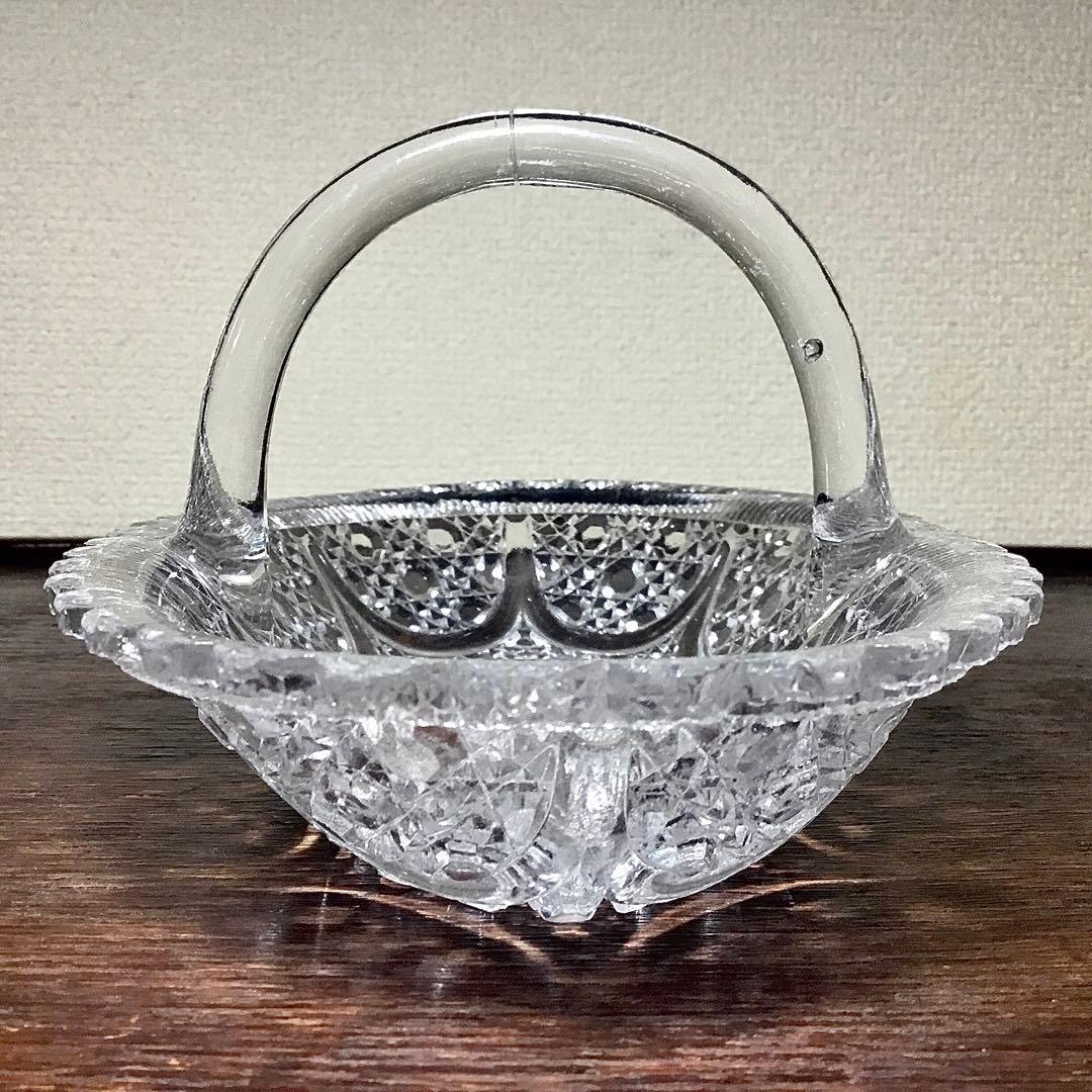 和ガラス◆ガラス鉢 2点◆大正ロマン アンティーク オーバル 取手付き