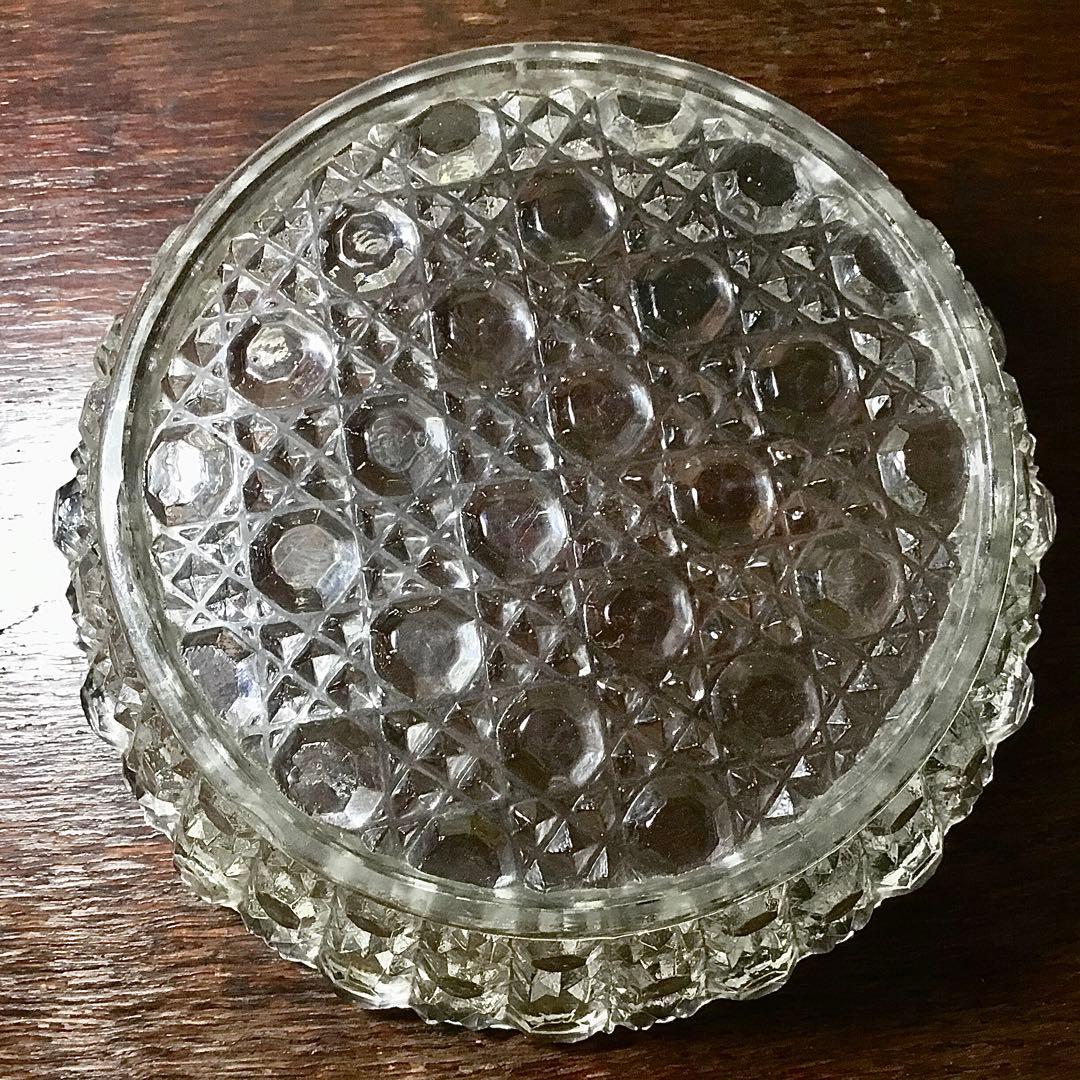 和ガラス◆ガラス鉢 2点◆大正ロマン アンティーク オーバル 取手付き