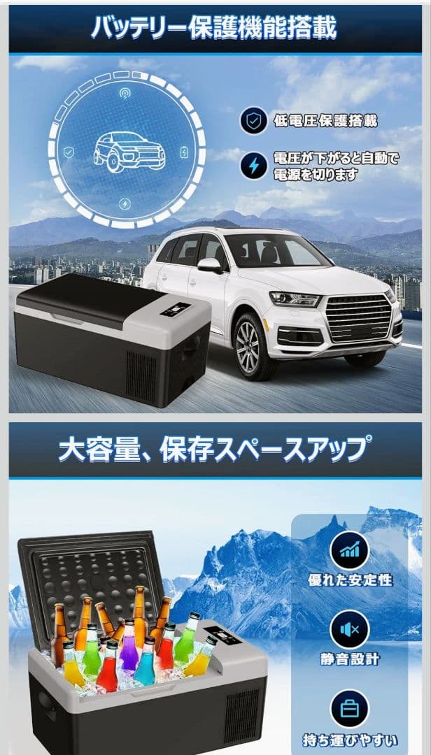 Sumeriy 車載家庭両用 静音 ポータブル冷蔵庫 18L　定価２万９８００円