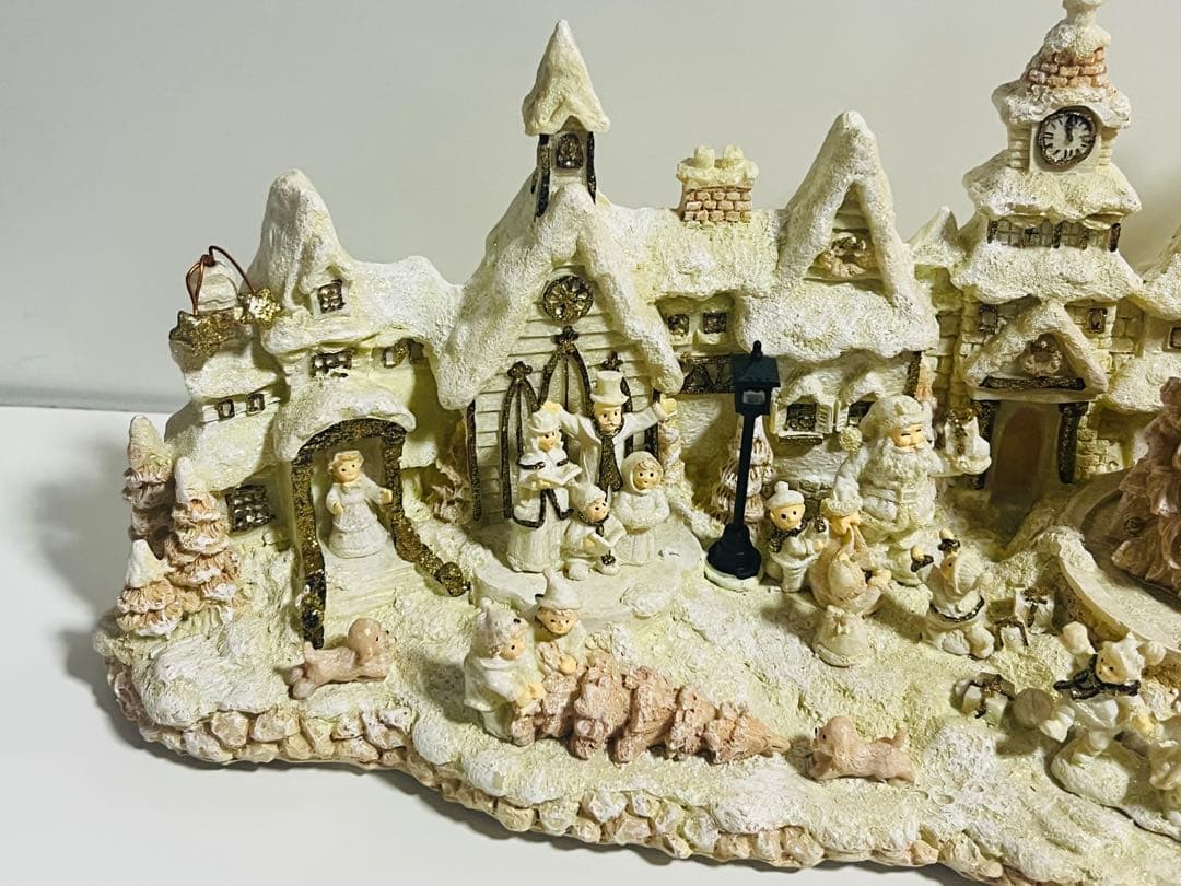 クリスマス陶器オルゴールジオラマ