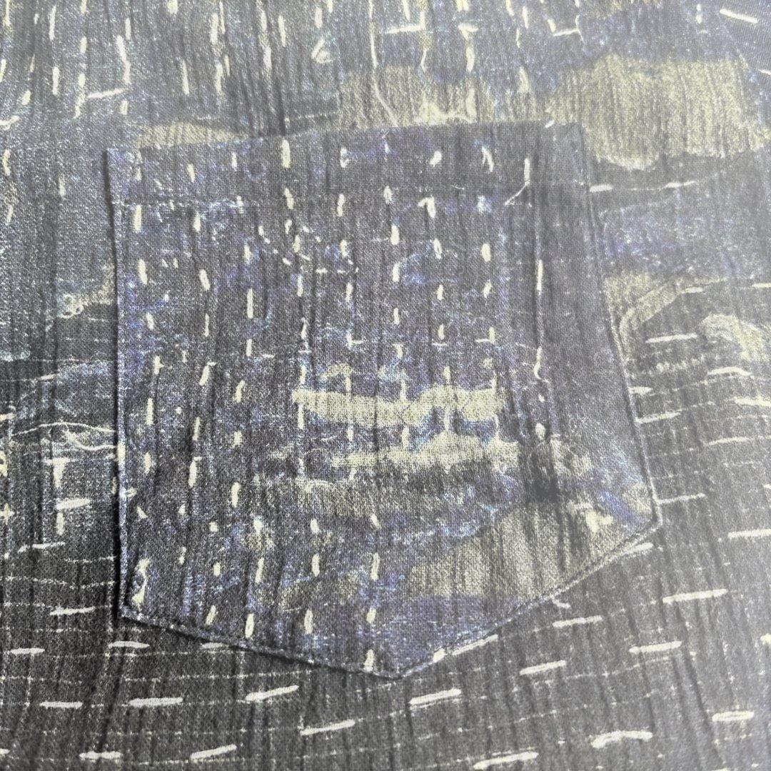 美品◾️SOU・SOU 高島縮20/20 スタンドカラーシャツ BORO Ⅲ