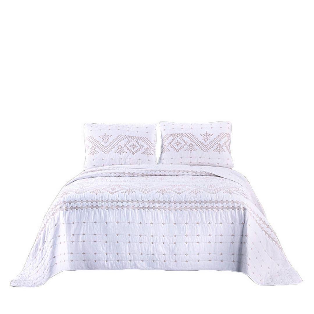 キルトベッドカバー3点セット綿マルチカバー キルティング 044