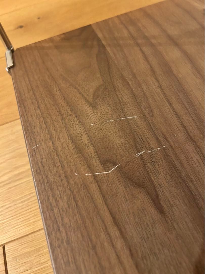 ステンレスユニットシェルフ　ウォールナット材棚セット