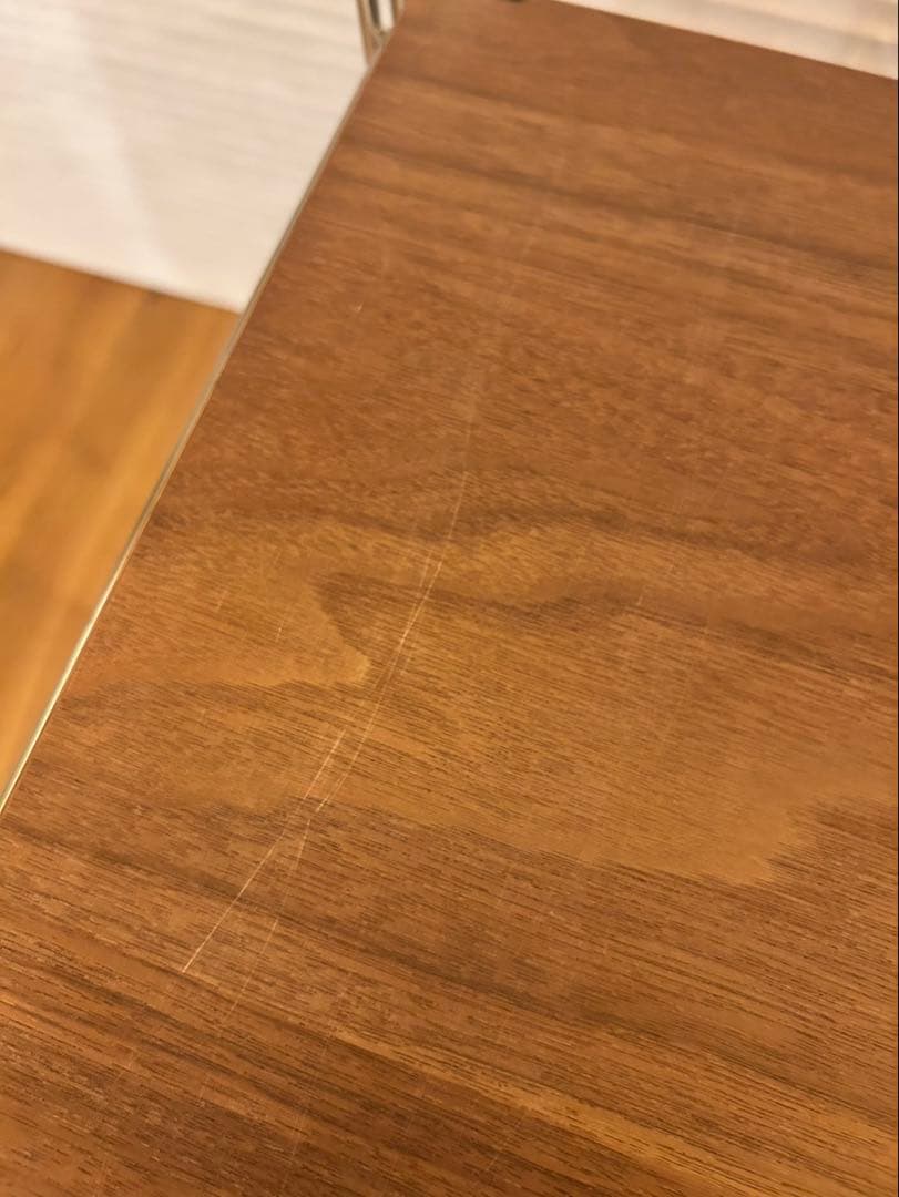 ステンレスユニットシェルフ　ウォールナット材棚セット