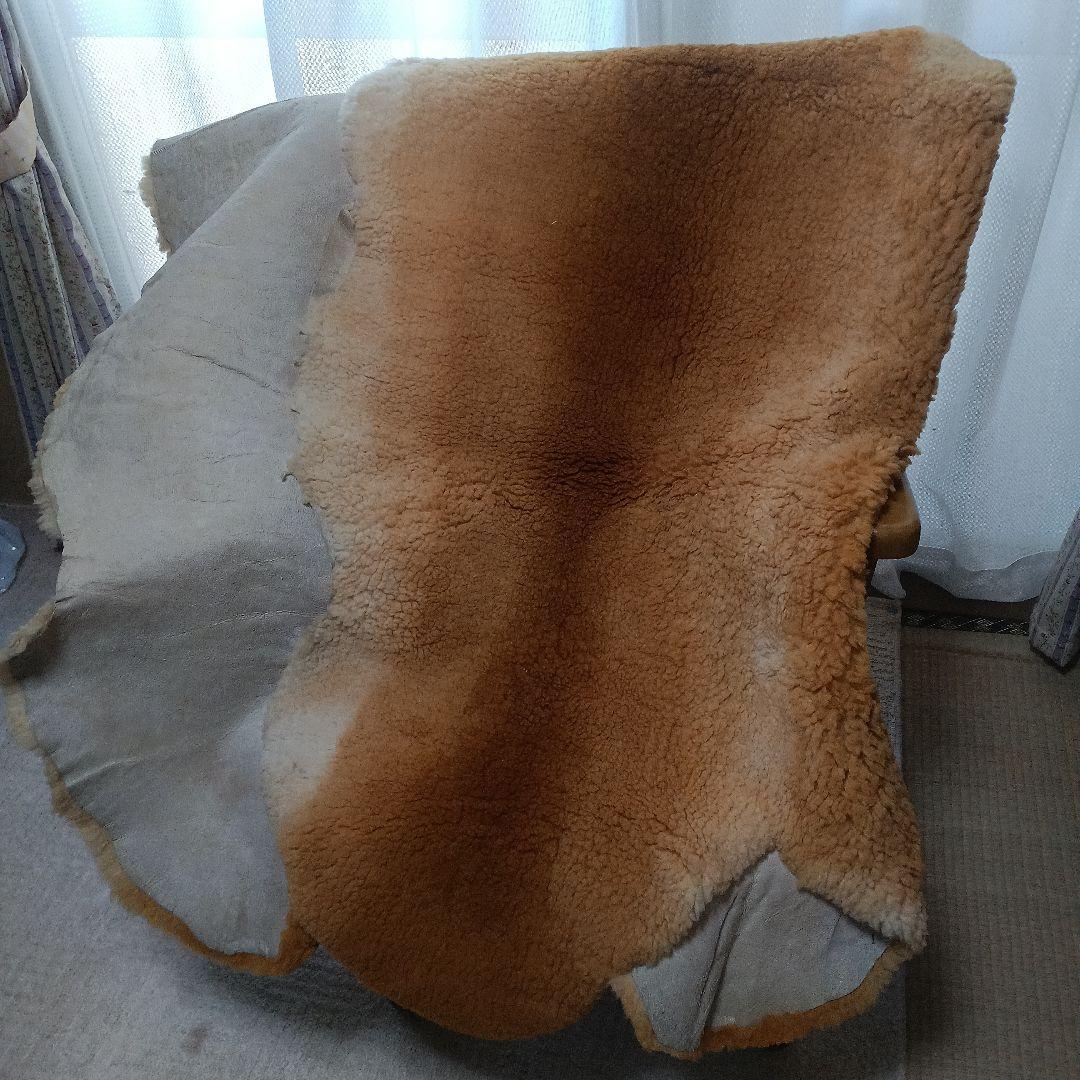 美品ブラウン 毛皮ラグ 無地