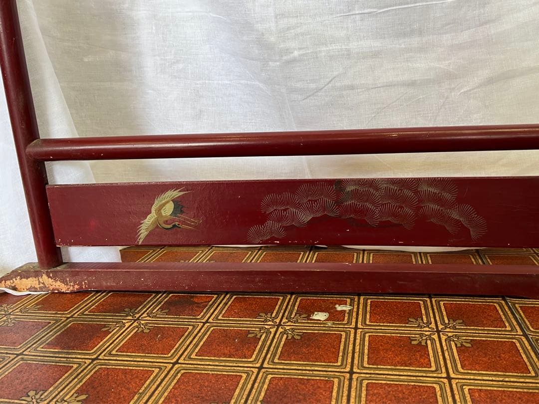 【昭和レトロ】木製 衣紋掛け ハンガーラック 折り畳み式 古道具 古民家