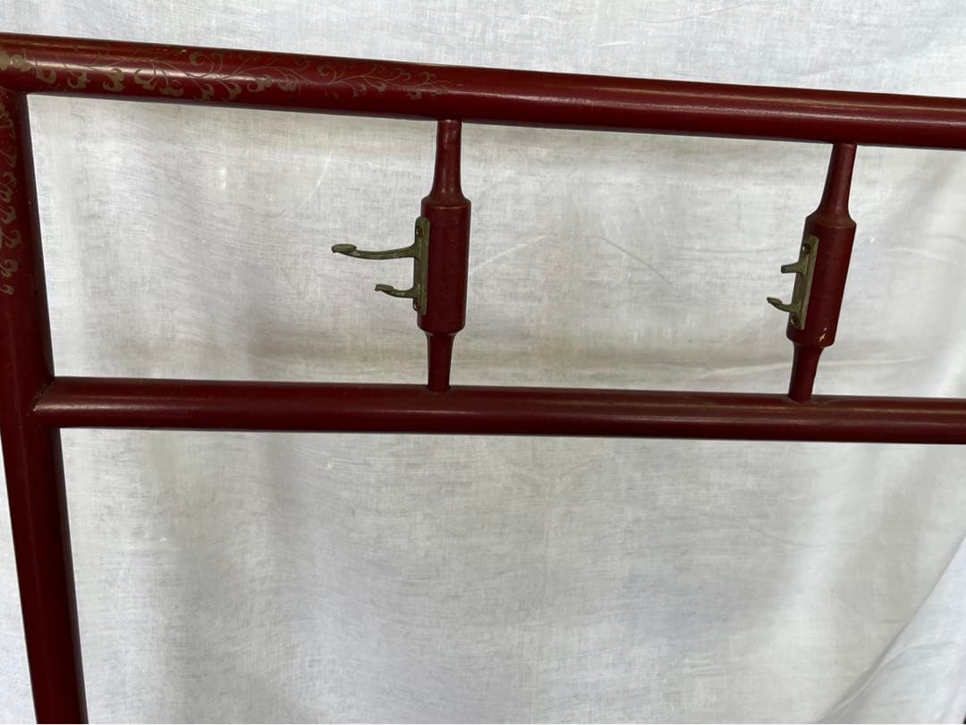 【昭和レトロ】木製 衣紋掛け ハンガーラック 折り畳み式 古道具 古民家