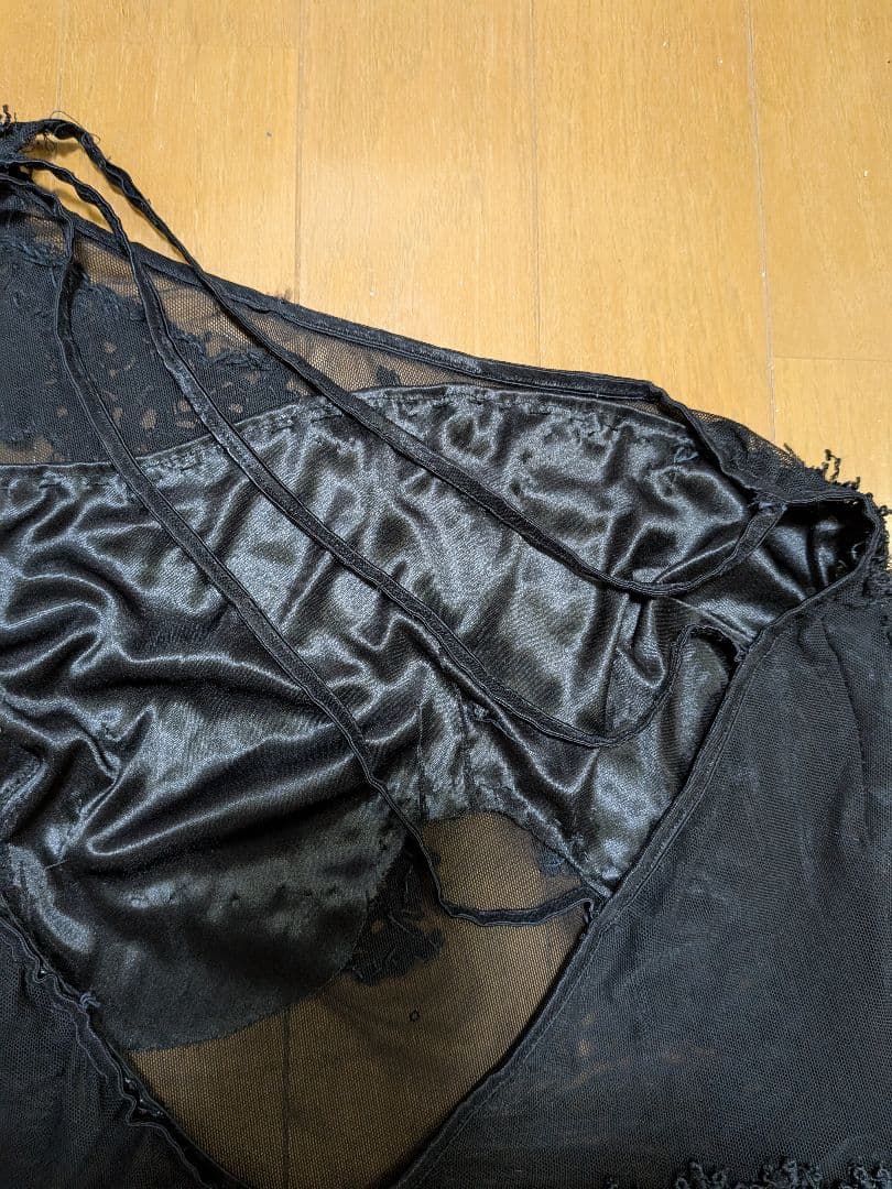 アルゼンチンタンゴ 社交ダンス黒のビーズ刺繍とシフォンワンショルダーダンスドレス