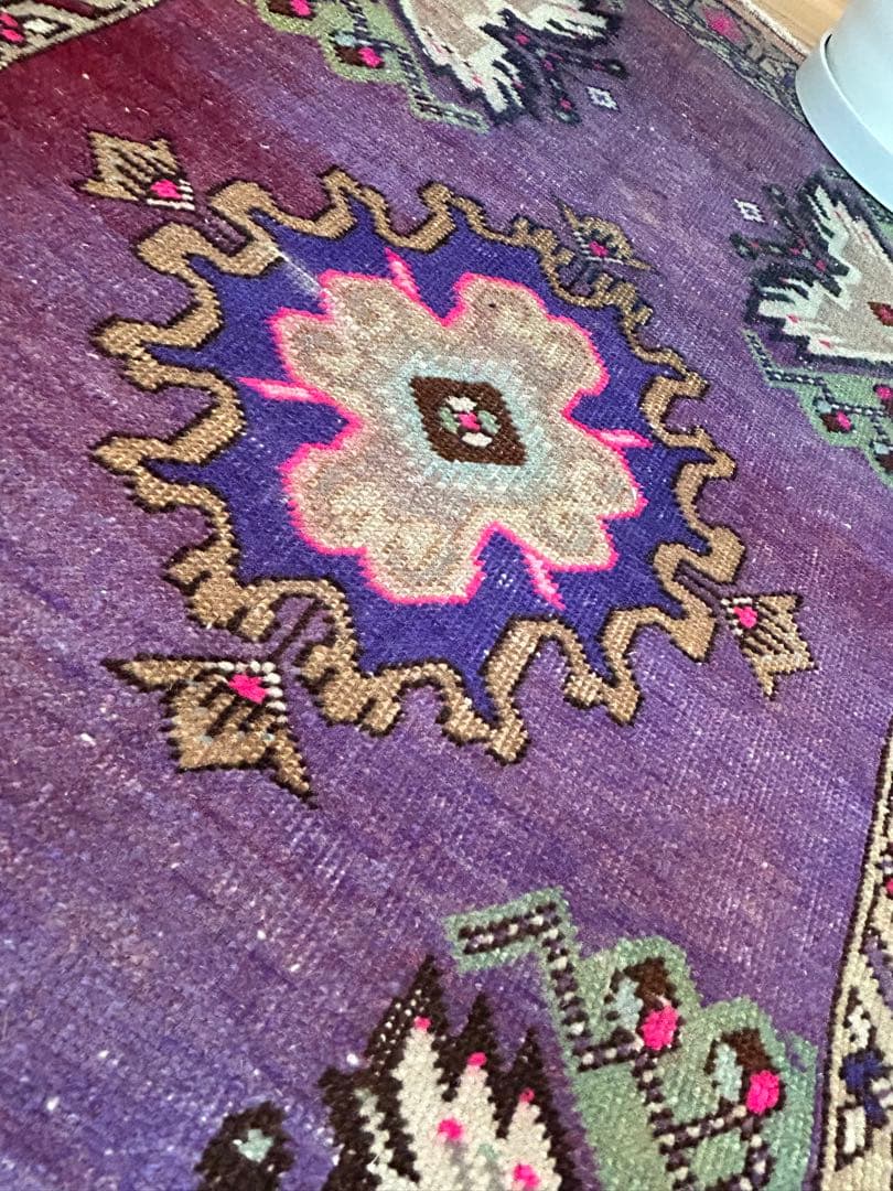 週末セール＊トライバルラグ・トルコヴィンテージラグ・ウール約49×104cm