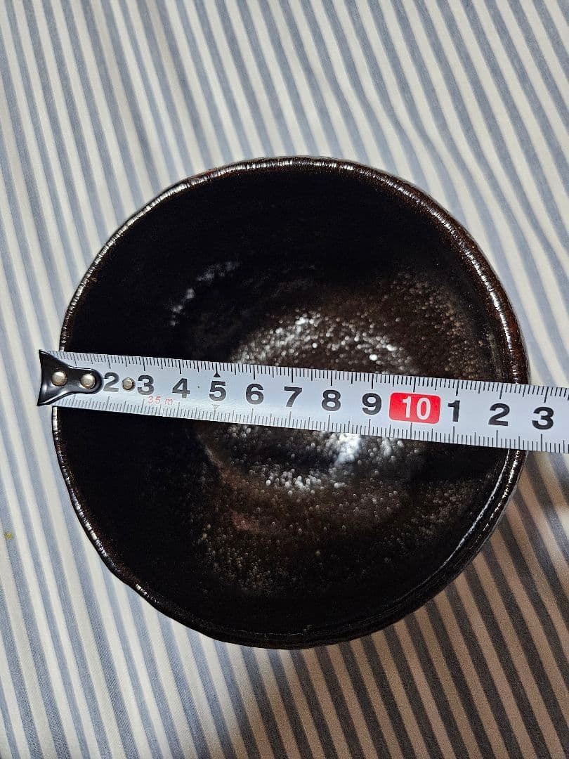 光悦写し 玉水焼黒楽茶碗　一元作 任土斎 円能斎花押