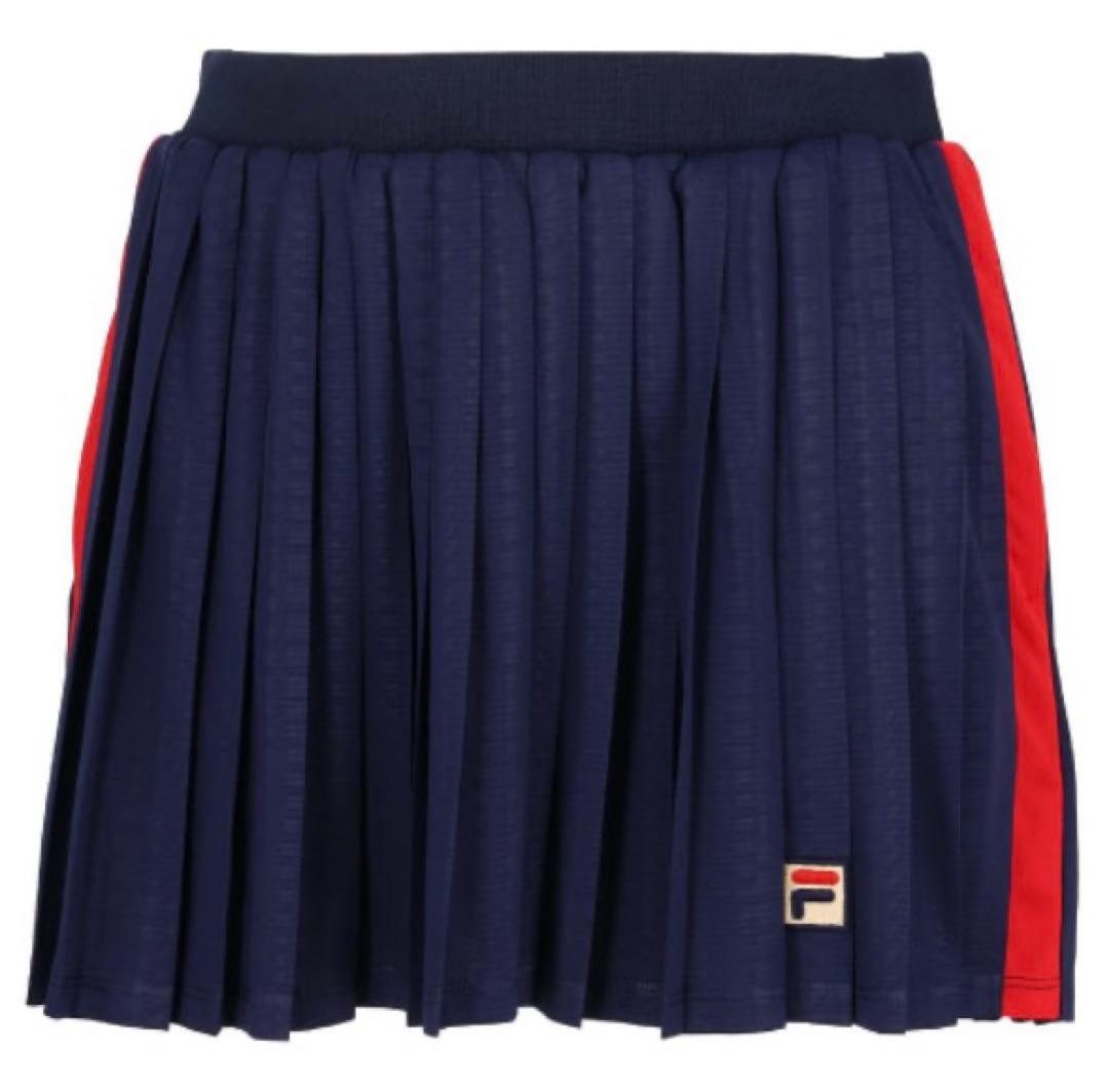 No.609 FILA 今期秋冬最新☆*。エンボスプリーツスコート☆NAVY☆