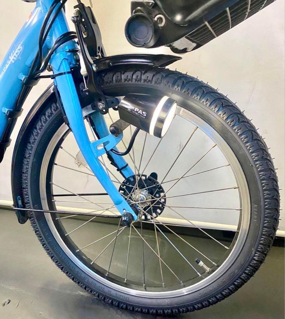 1年保証　ヤマハ　パスキッス　20インチ　水色　子供乗せ　電動アシスト自転車