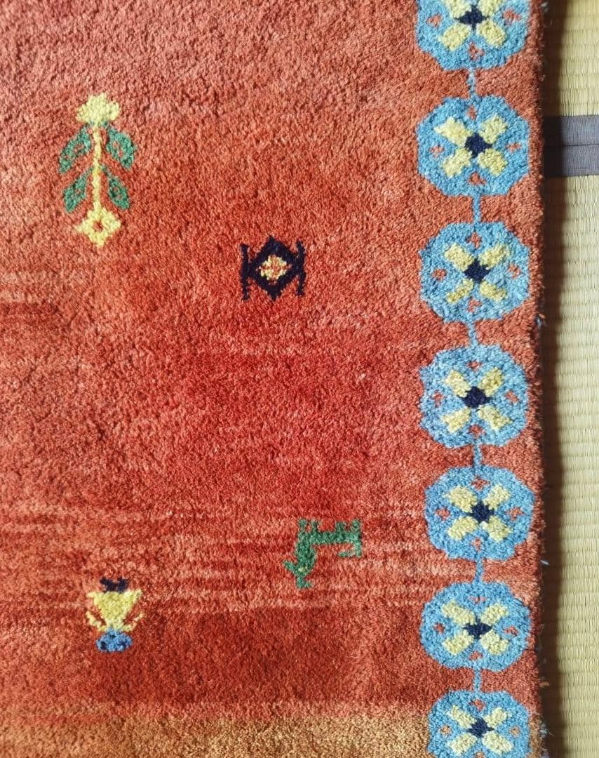 ギャッベラグ 手織りギャべ ペルシャ絨毯 中古品 汚れあり