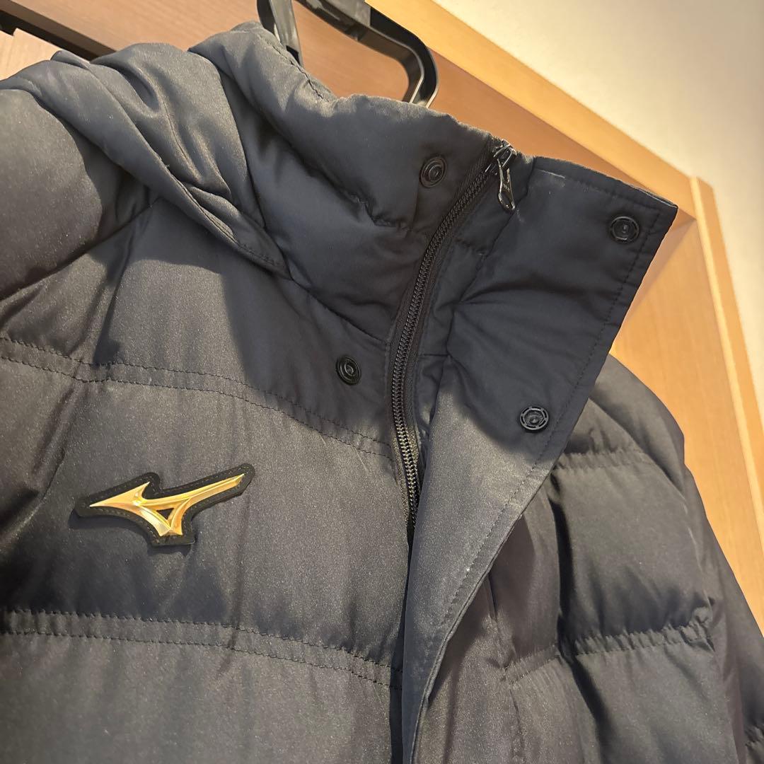 MIZUNOPRO メジャークオリティダウンコート黒ベンチコートＯサイズ