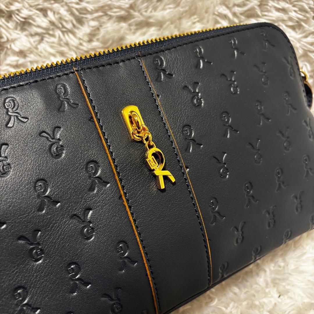 極美品 ロベルタディカメリーノ ミヌエット ショルダーバッグ グレースネイビー