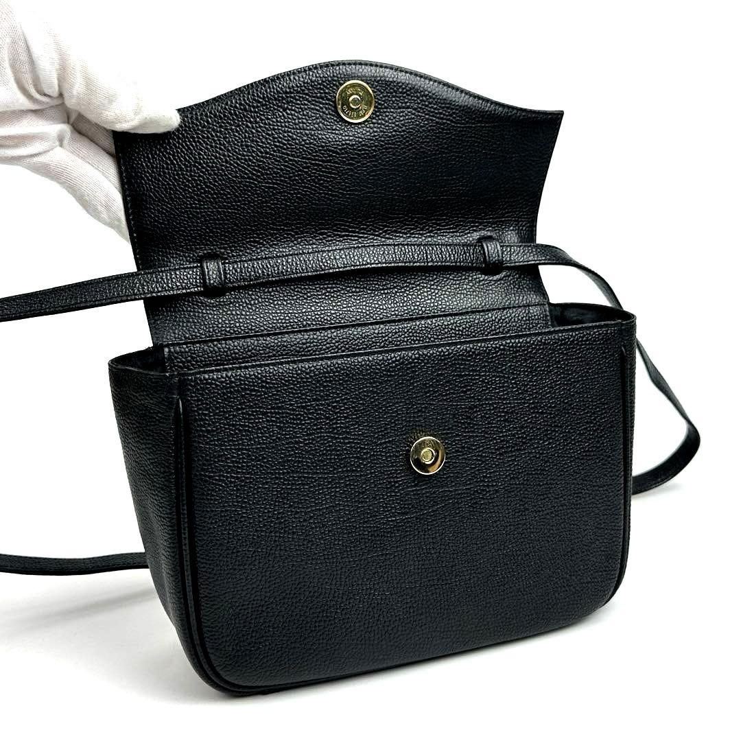 美品■イヴサンローラン　ショルダーバッグ　2way　YSL　エンボス　レザー　黒