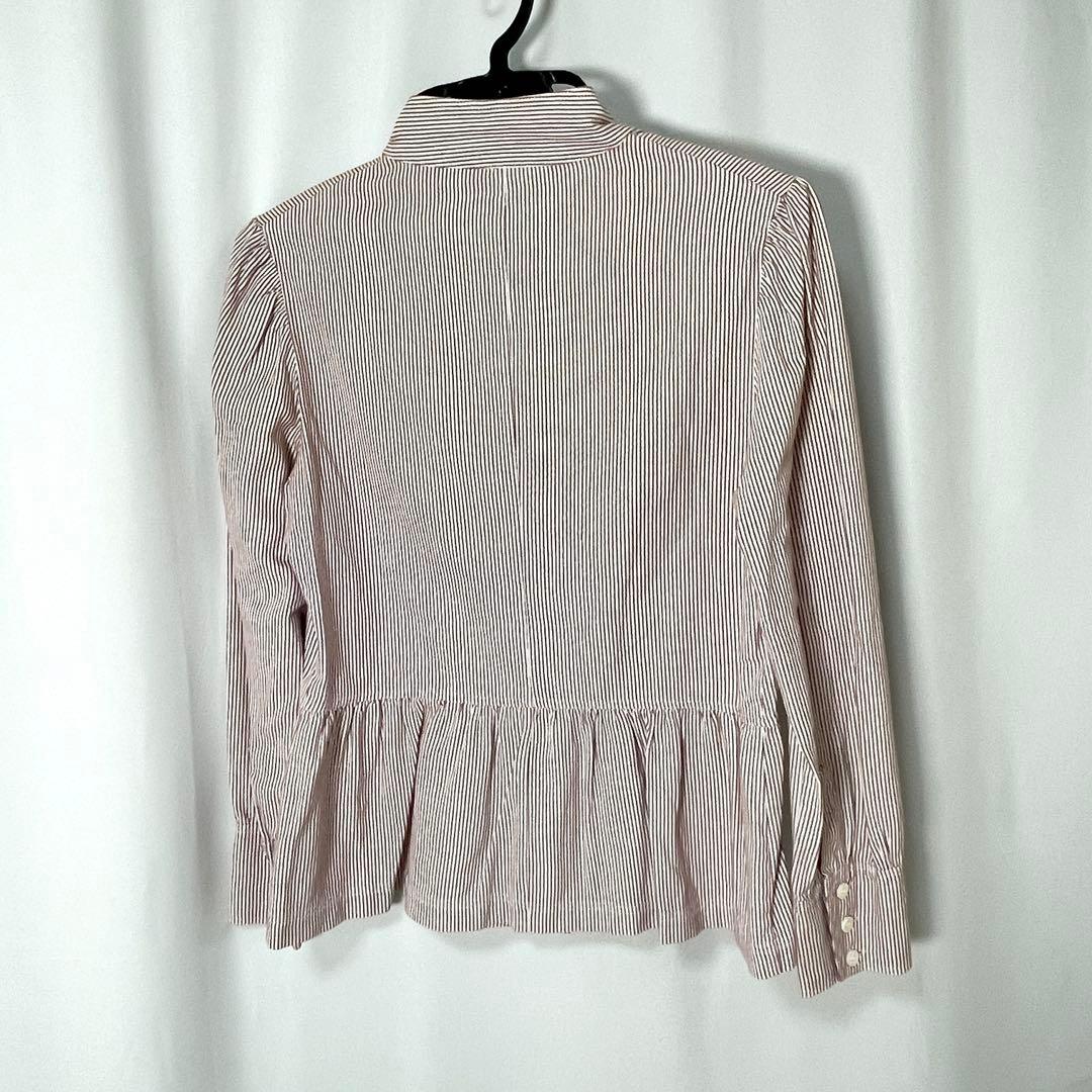 ミュウミュウ Q9 ストライプ フリルシャツ 長袖 イタリア製 40