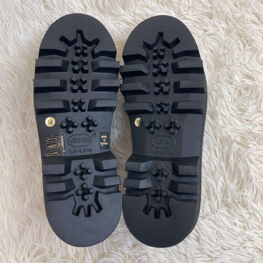 美品　FURLA 厚底　ボア　ローファー　36