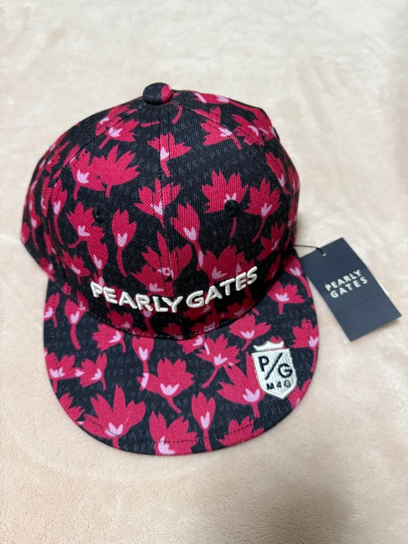 Pearly Gates 花柄　桜　ナイロンジャケット&キャップ　サイズ6