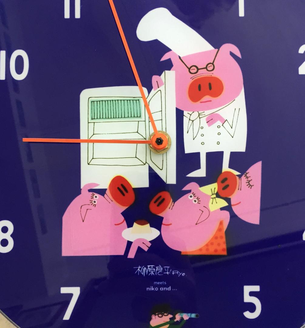 柳原良平 アート クロック 時計 niko and... コラボ品 ブタ