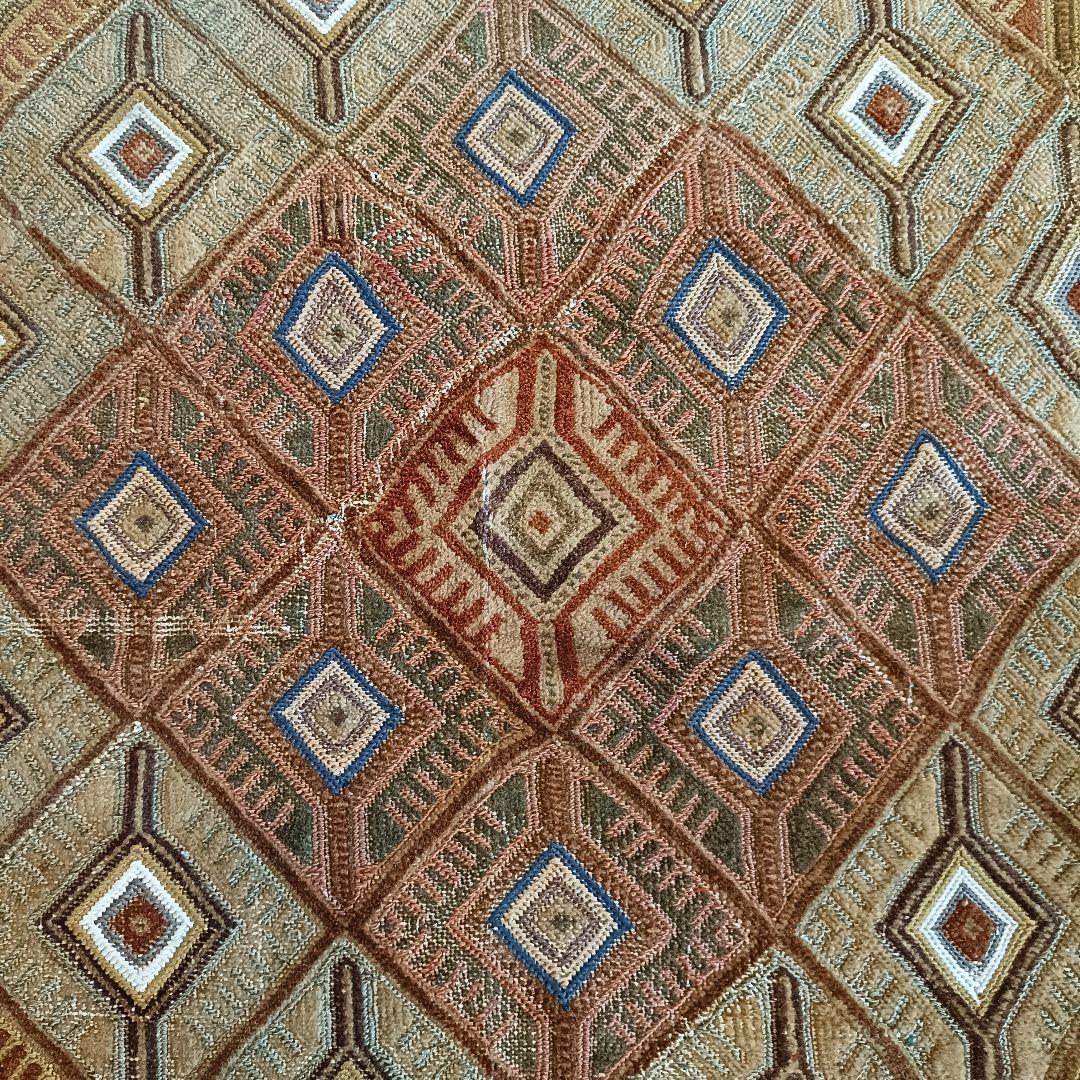 ※【ばらけん】訳あり 大判 L165 マシュワニラグ ヴィンテージラグ