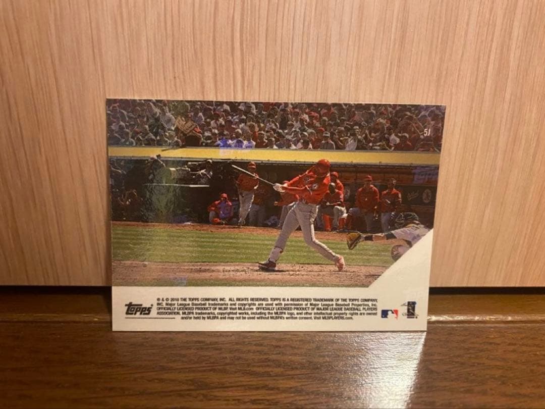 大谷翔平　メジャー初ヒットカード