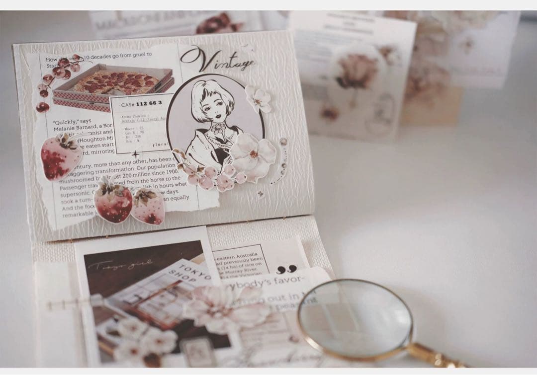 雀斑茶《玫瑰与浆果》海外マスキングテープ　マステ 【1637】